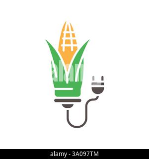 Bioenergy flat icon. Vector isolated element. Editable stroke. Stock Vector