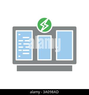 Electrical panel flat icon. Vector isolated element. Editable stroke. Stock Vector