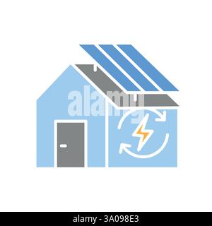 Energy efficiency flat icon. Vector isolated element. Editable stroke. Stock Vector