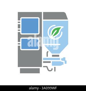 Pellet boilers color line icon. Vector isolated element. Editable stroke. Stock Vector