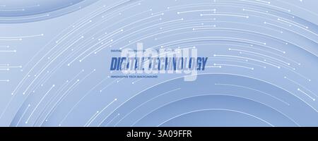 Abstract technology background with thin lines, circle circuit wires Stock Vector