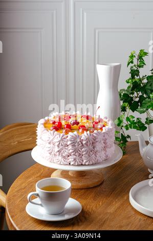 cake with fruit berry jelly Stock Photo