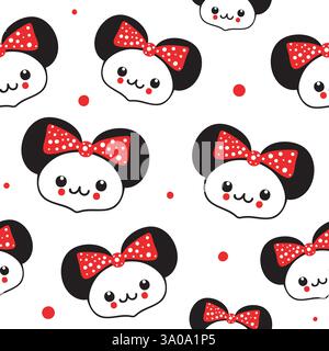 Seamless pattern with symbol of mickey mouses Stock Vector