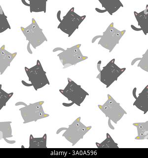 Funny cats seamless pattern, vector EPS10 Stock Vector