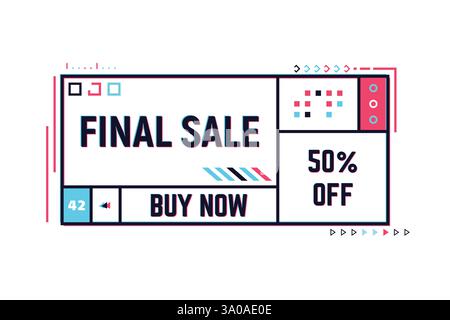 Big sale white techno banner Stock Vector