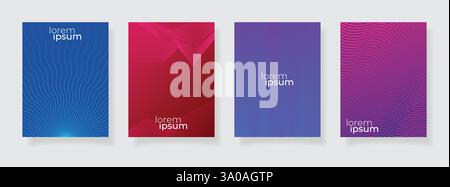 stock vector abstract geometric line pattern background for business brochure cover design blue red purple pink Stock Vector