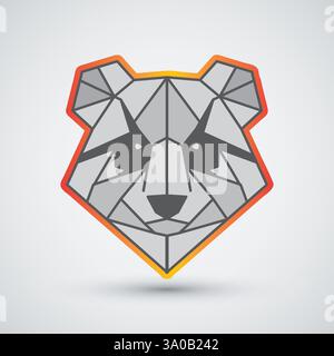 Modern panda logo can be used for company logo or clothing geometric design Stock Vector