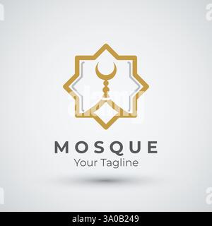 Modern mosque logo design icon template Stock Vector
