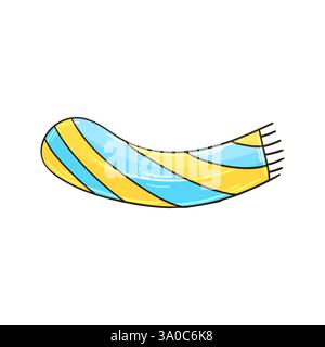 Scarf. Element of decor, scrapbooking. Christmas illustration in hand draw style. Element of your design, cute icon, sign, symbol, pin, label Stock Vector