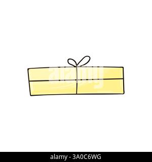 Gift. Element of home decor, present, surprise. Christmas illustration in hand draw style. Element Stock Vector