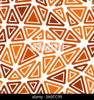 Vector seamless pattern. Rounded solid shapes in frames. Large triangles size. Monotone style. Repeatable pattern. Trending vector tiles. Stock Vector