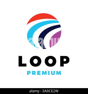 loop icon vector logo template illustration design Stock Vector