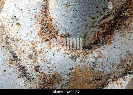 Surface texture of a stone. Backdrop with a pitted surface, shades of brown, yellow and white. Macro. Stock Photo