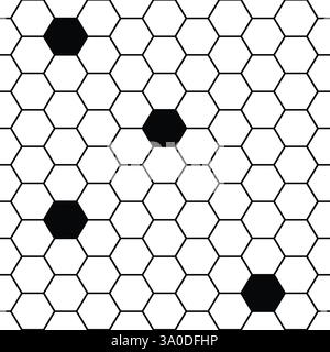 Seamless vector pattern empty honeycomb with filled and empty cells textile wallpaper fabric . Vector illustration Stock Vector