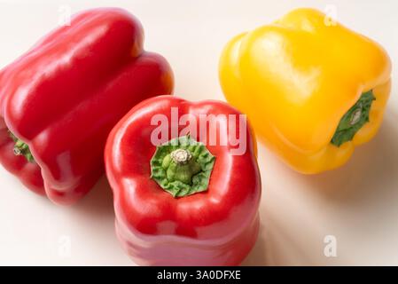 Red and Yellow Bell Peppers Stock Photo