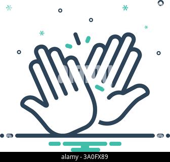 Icon for high five, hand slap Stock Vector