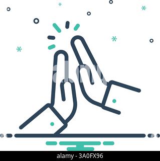 Icon for high five, hand slap Stock Vector