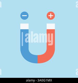 Magnet Flat Style Icon. Vector illustration Stock Vector
