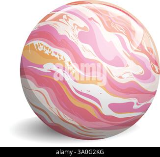 Vibrant abstract sphere with swirling pastel patterns Stock Vector