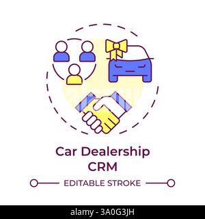 Car dealership crm multi color concept icon Stock Vector
