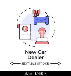New car dealer multi color concept icon Stock Vector