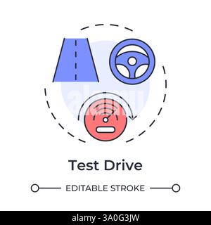 Test drive multi color concept icon Stock Vector