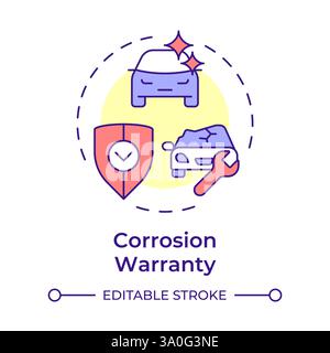 Corrosion warranty multi color concept icon Stock Vector
