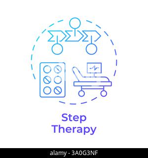 Step therapy blue gradient concept icon Stock Vector