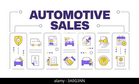 Automotive sales word concept isolated on white Stock Vector