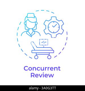 Concurrent review blue gradient concept icon Stock Vector