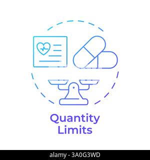 Quantity limits blue gradient concept icon Stock Vector