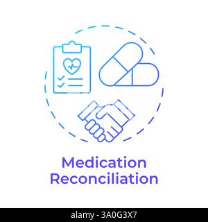 Medication reconciliation blue gradient concept icon Stock Vector