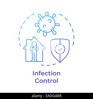 Infection control blue gradient concept icon Stock Vector