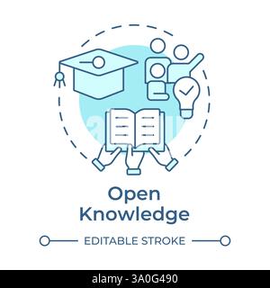 Open knowledge soft blue concept icon Stock Vector
