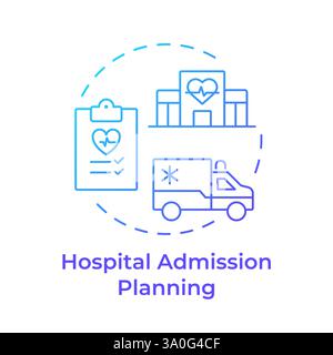 Hospital admission planning blue gradient concept icon Stock Vector