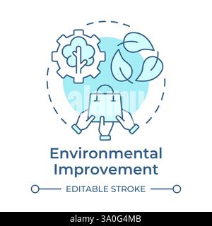 Environmental improvement soft blue concept icon Stock Vector