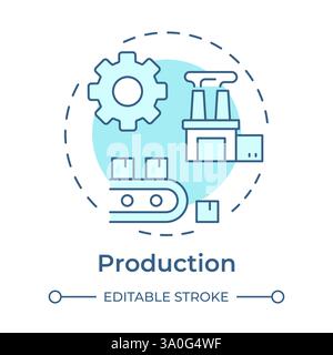 Production soft blue concept icon Stock Vector