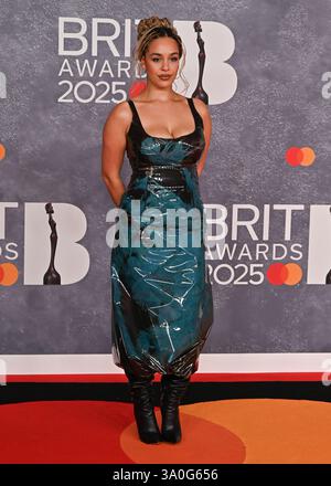***STRICTLY EDITORIAL USE ONLY*** Jorja Smith attends The BRIT Awards