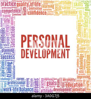 Personal Development vector illustration word cloud isolated on a white background. Stock Vector