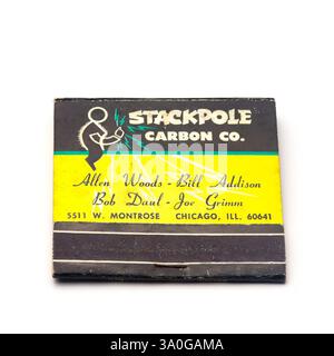 Stackpole Carbon Co.,1960's matchbook matchbox Stock Photo - Alamy