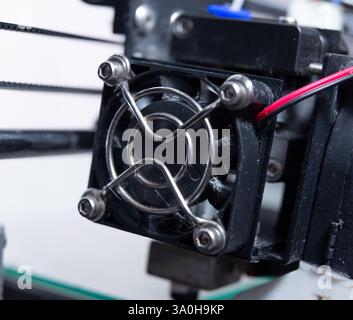 dirty fan on a 3D printer. cooling for 3d printer Stock Photo