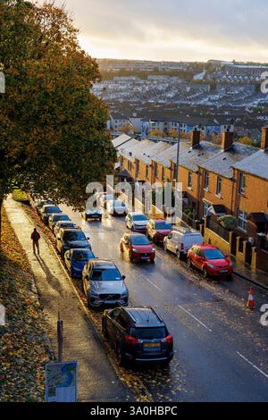 Looking down into Bogside, Derry, Ireland Stock Photo