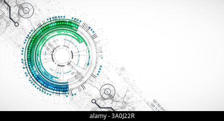 Abstraction on the theme of tech circles. Scientific and technological background. Vector background. Stock Vector