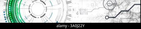 Abstraction on the theme of tech circles. Scientific and technological background. Vector background. Stock Vector