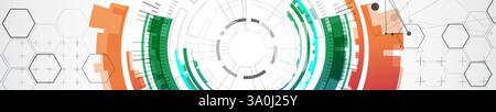 Abstraction on the theme of tech circles. Scientific and technological background. Vector background. Stock Vector