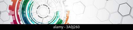 Abstraction on the theme of tech circles. Scientific and technological background. Vector background. Stock Vector