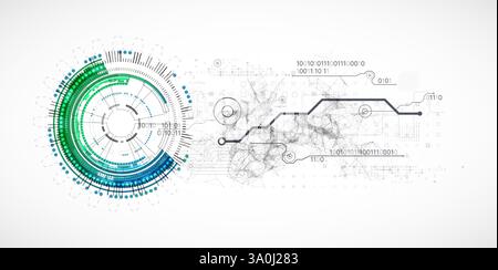 Abstraction on the theme of tech circles. Scientific and technological background. Vector background. Stock Vector