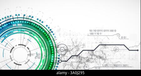 Abstraction on the theme of tech circles. Scientific and technological background. Vector background. Stock Vector