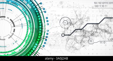 Abstraction on the theme of tech circles. Scientific and technological background. Vector background. Stock Vector