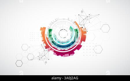 Abstraction on the theme of tech circles. Scientific and technological background. Vector background. Stock Vector